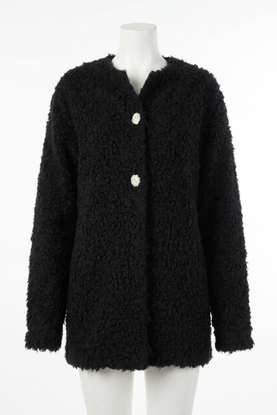 NEW BISHOP + YOUNG elsie faux fur jacket in black